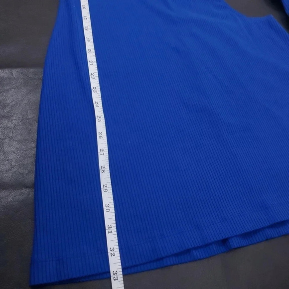Reformation Dress Kensy Cutout Blue Stretch Knit Mini Size XL NWT - Picture 11 of 15
